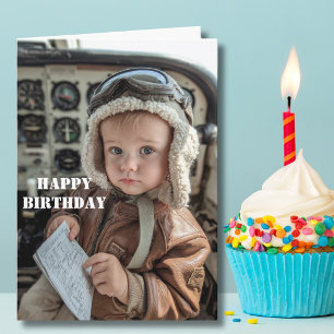 Carte d'anniversaire drôle de bébé pilote humour m