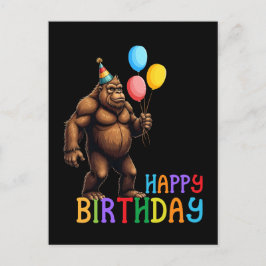 Carte d'anniversaire drôle de BigFoot avec des bal