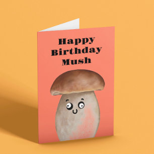 Carte d'anniversaire drôle de champignons