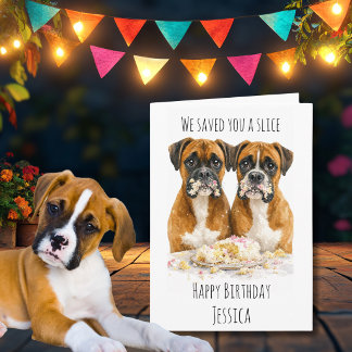 Carte d'anniversaire drôle de chien Boxer