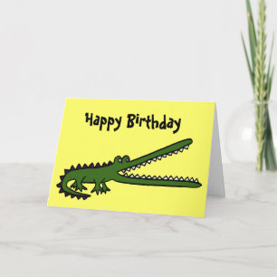 Carte d'anniversaire drôle de crocodile d'AL