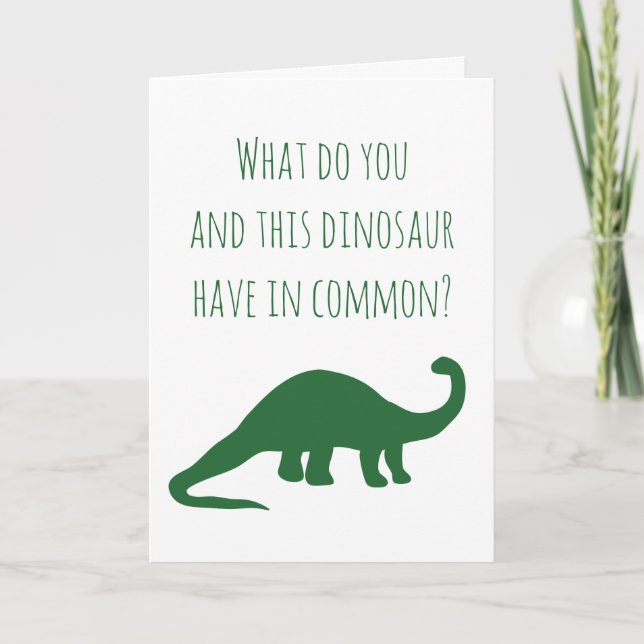 Carte d'anniversaire drôle de dinosaure pour végét (Devant)