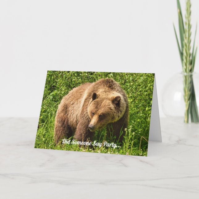 Carte d'anniversaire drôle de grizzly Kodiak (Devant)