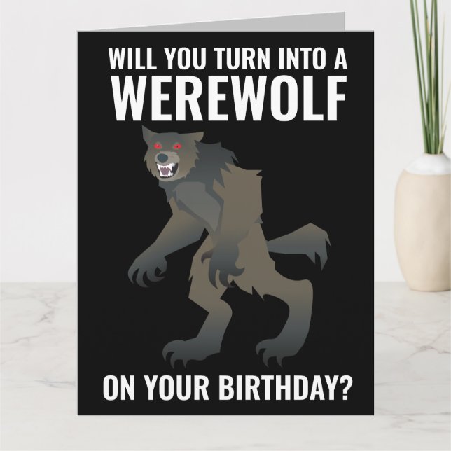 CARTE D'ANNIVERSAIRE DRÔLE DE LOUP-GAROU CARTES (Devant)