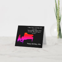 Carte d'anniversaire drôle de piano