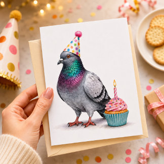 Carte d'anniversaire drôle de pigeon