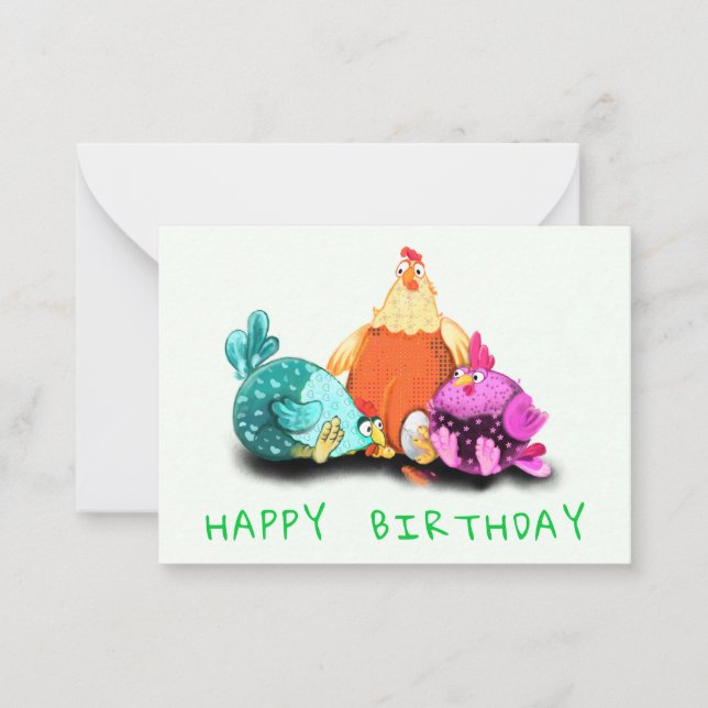 Carte d'anniversaire drôle de poulet (Devant)