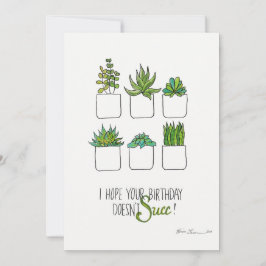 Carte d'anniversaire drôle de succulente, carte de