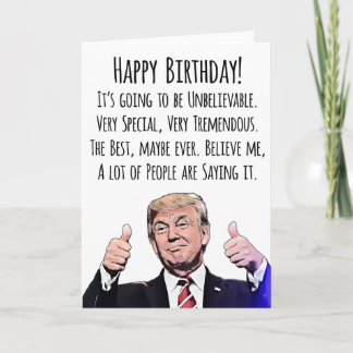 Carte d'anniversaire drôle de Trump Humour politiq