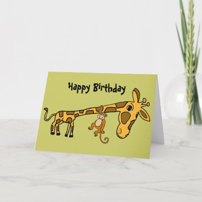 Carte d'anniversaire drôle du singe BL et de la (Devant)