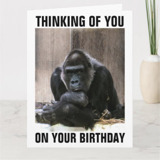 CARTE D'ANNIVERSAIRE DRÔLE GORILLE