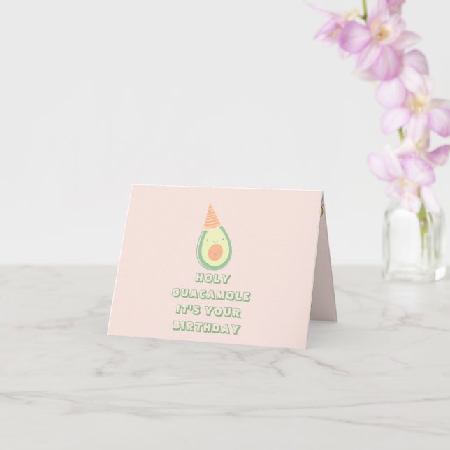 Carte d'anniversaire drôle mignonne Avocado (Orchidée)
