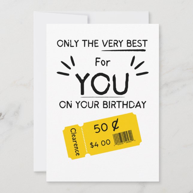 Carte d'anniversaire drôle moche sarcastique en so (Devant)