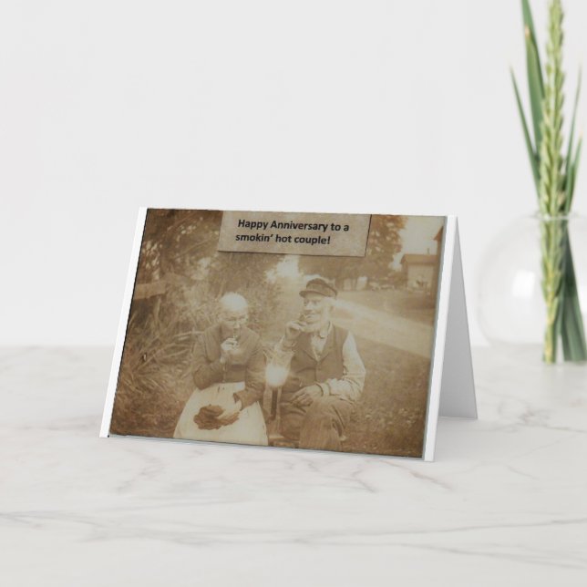 Carte d'anniversaire drôle Photo vintage de fumeur (Devant)