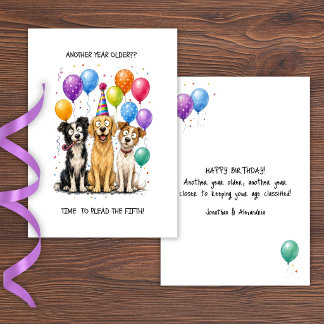 Carte d'anniversaire drôle Plead the Fifth Party D