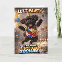 Carte d'anniversaire drôle pour chien mignon Cocka