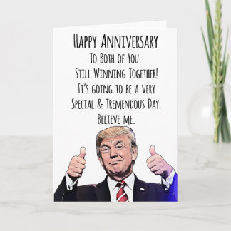 Carte d'anniversaire drôle pour couple sur Trump –