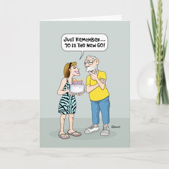 Carte d'anniversaire drôle pour homme de 70 ans (Devant)