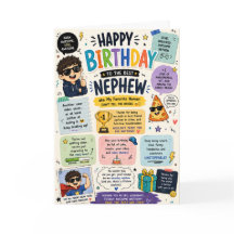 Carte d'anniversaire drôle pour neveu, famille col