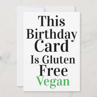 Carte d'anniversaire drôle végane sans gluten