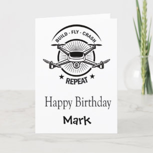 Carte d'anniversaire drone personnalisée amusante