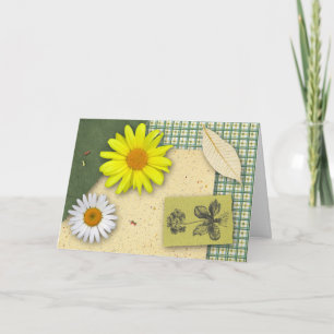 Carte d'anniversaire du album à fleurs (grande imp