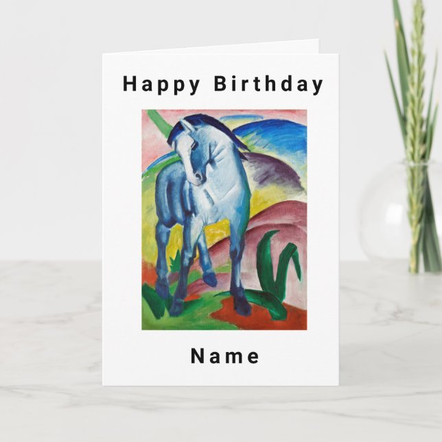 Carte d'anniversaire du Blue Horse Franz Marc (Devant)