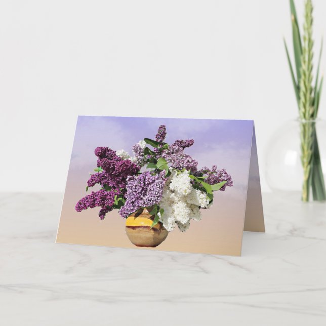 Carte d'anniversaire du Bouquet de Lilacs (Devant)