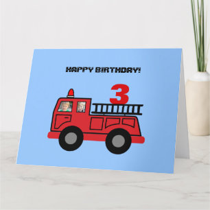 Carte d'anniversaire du Camion d'incendie rouge