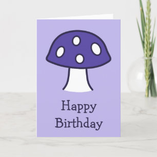 Carte d'anniversaire du champignon pourpre