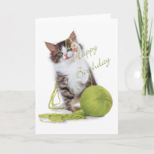 Carte d'anniversaire du chat