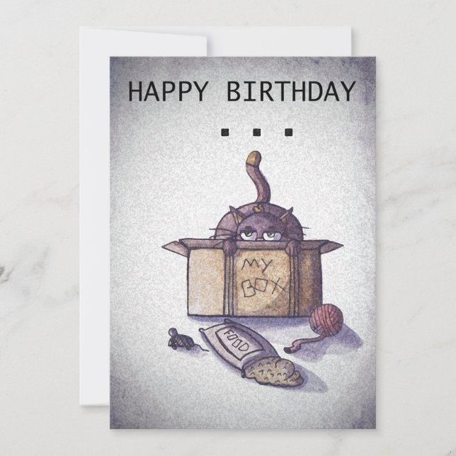 Carte d'anniversaire du chat (Devant)