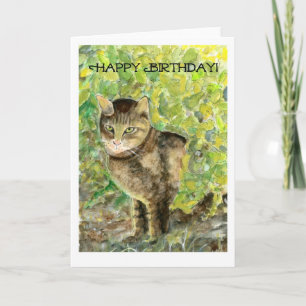Carte d'anniversaire du chat