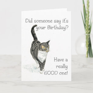 Carte d'anniversaire du chat