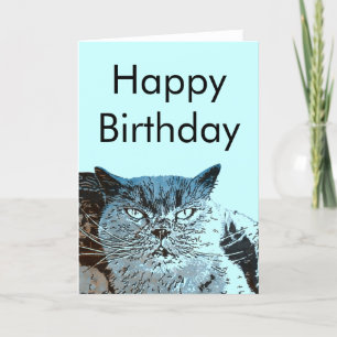 Carte d'anniversaire du chat bleu britannique