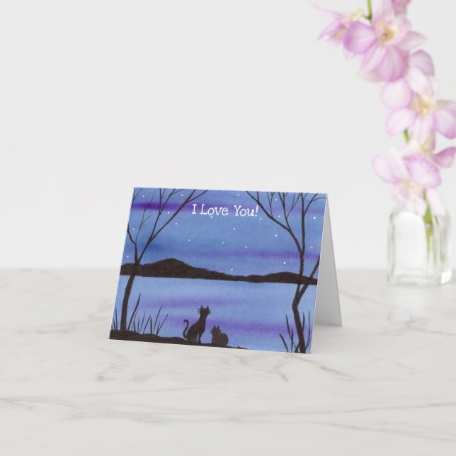 Carte d'anniversaire du chat cool (Orchidée)