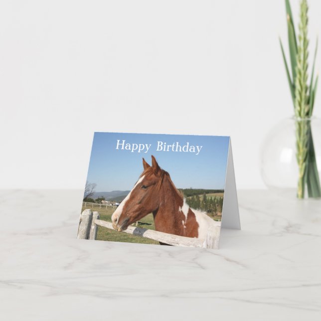 Carte d'anniversaire du cheval (Devant)