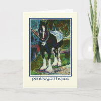 Carte d'anniversaire du Cheval Shire : Salutation