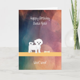 Carte d'anniversaire du chien de Lhassa Apso
