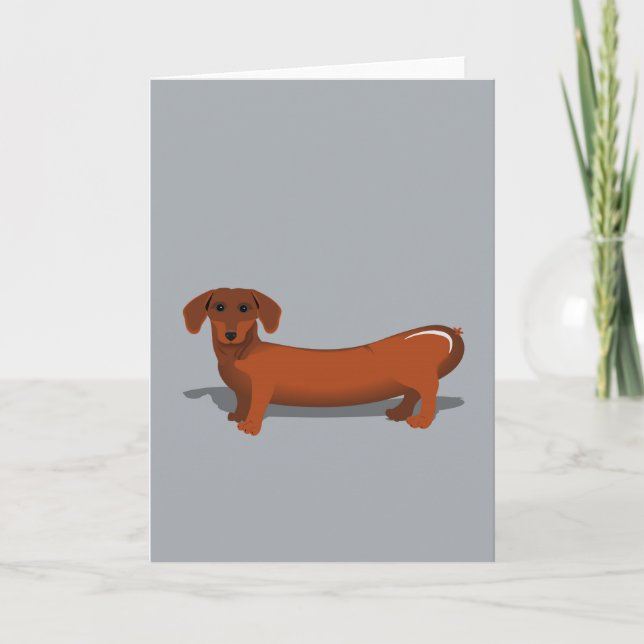 Carte d'anniversaire du chien de saucisse (Devant)