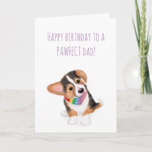 Carte d'anniversaire du chiot corgi mignonne du ch