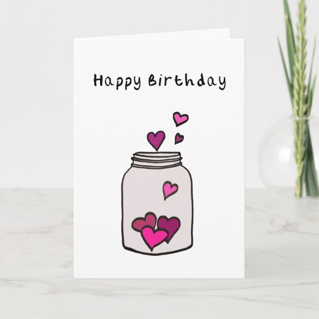 Carte d'anniversaire du coeur (Devant)