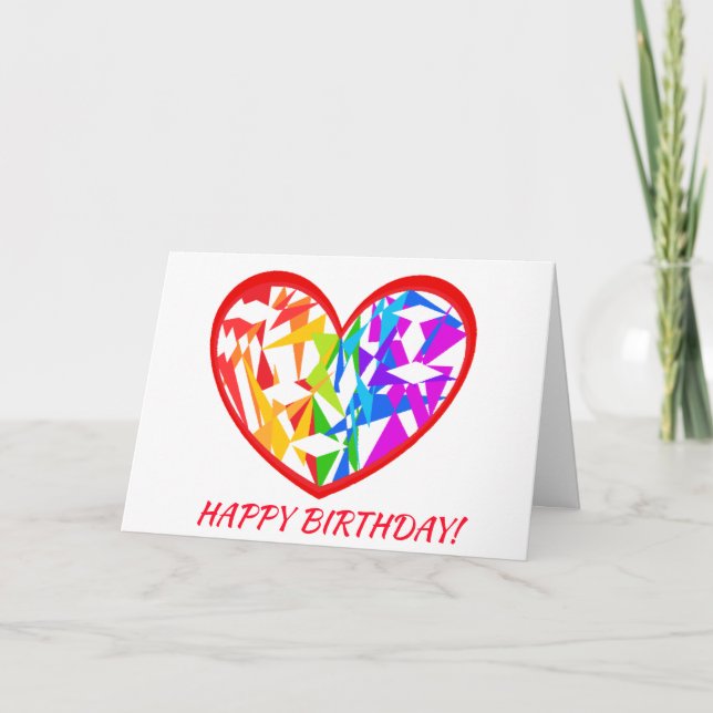 Carte d'anniversaire du coeur (Devant)