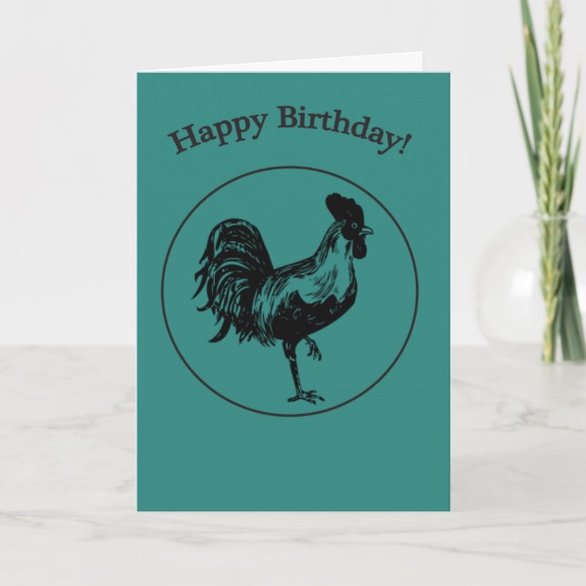 Carte d'anniversaire du coq (Devant)