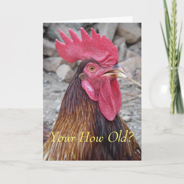 Carte d'anniversaire du coq (Devant)