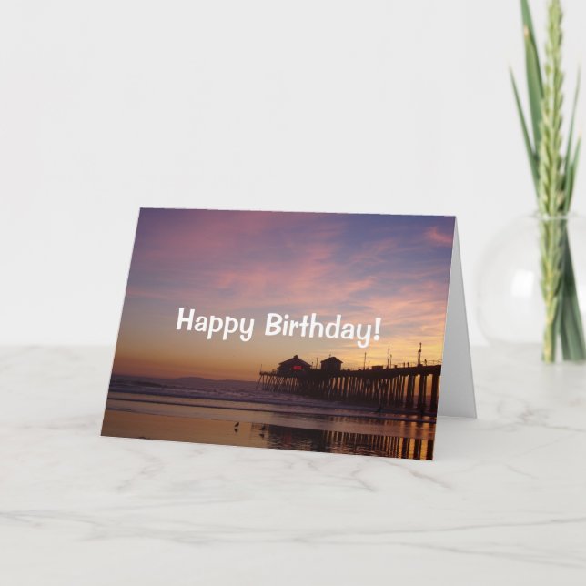 Carte d'anniversaire du coucher du soleil en Calif (Devant)