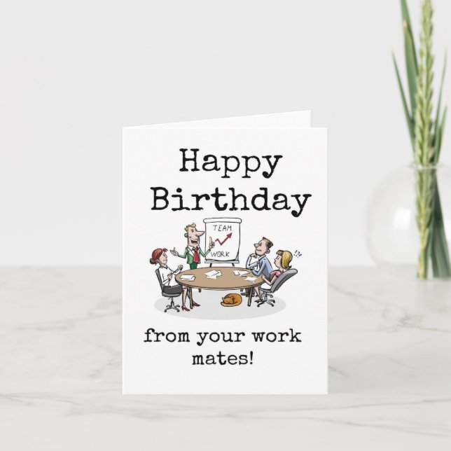 Carte D'Anniversaire Du Coworker, Des Mates De Tra (Devant)
