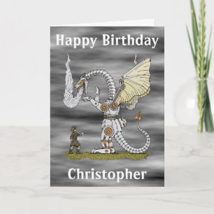 Carte d'anniversaire du dragon mécanique