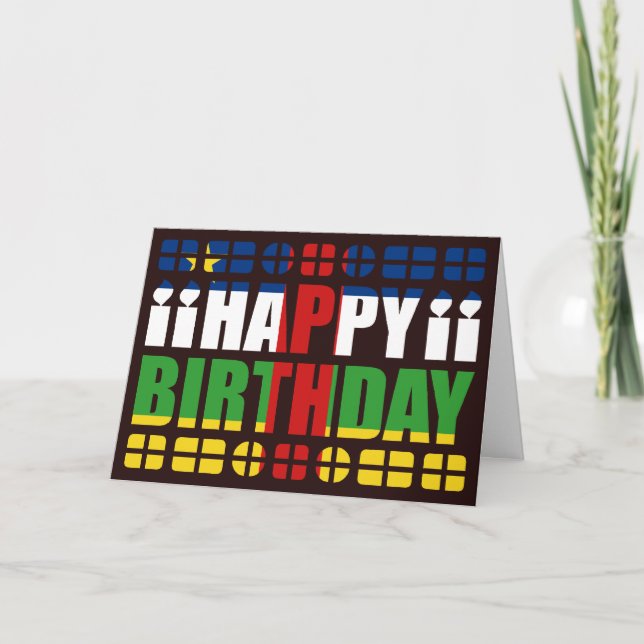 Carte d'anniversaire du drapeau du Centrafrique (Devant)