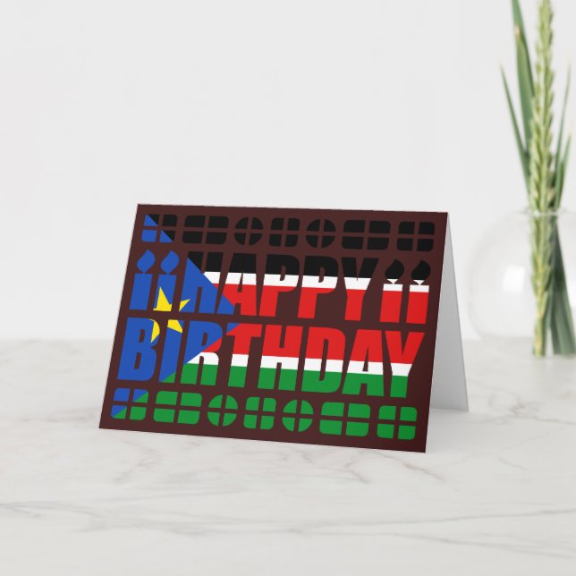 Carte d'anniversaire du drapeau sud-soudanais (Devant)